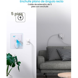 HANYCONY - Tira de alimentación con protector de sobretensiones