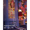 Toodour Luces LED de Navidad en forma de escalera | Luces LED de escalera con muñeco de Santa claus incluido