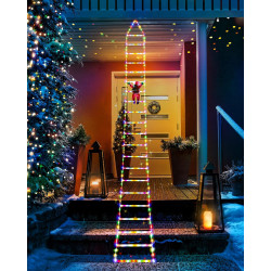 Toodour Luces LED de Navidad en forma de escalera | Luces LED de escalera con muñeco de Santa claus incluido
