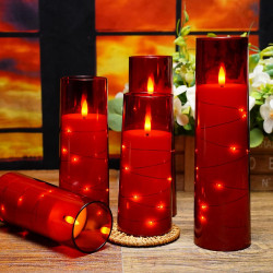 Velas LED sin llama con temporizador | Velas LED navideñas sin necesidad de fuego