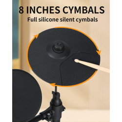 AODSK Batería eléctrica para niños principiantes con 150 sonidos