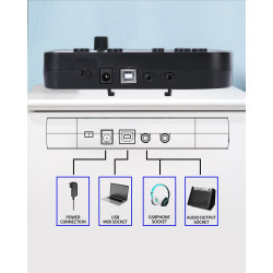 AODSK Batería eléctrica para niños principiantes con 150 sonidos