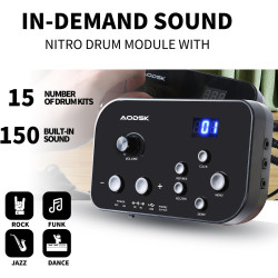 AODSK Batería eléctrica para niños principiantes con 150 sonidos