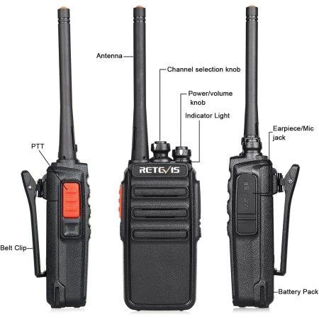 Retevis H-777S Walkie Talkies para adultos, radio de 2 vías de largo alcance, Walkie Talkies con auricular y juego de micrófono,