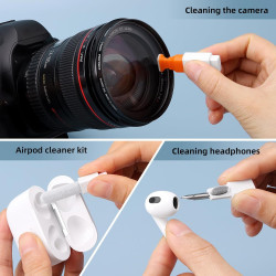 Kit de limpieza de teclado, limpiador de laptop, herramienta de cepillo de limpieza de pantalla de computadora 10 en 1