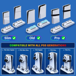 Estación de enfriamiento PS5/PS5 slim | Estacion de enfiramento para ps5 y ps5 slim con espacios para controles
