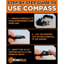 Pulsera de supervivencia | Con compas e iniciador de fuego