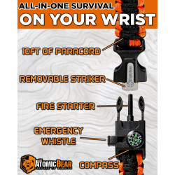 Pulsera de supervivencia | Con compas e iniciador de fuego