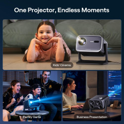 Aurzen BOOM Mini Proyector portátil inteligente compatible con Google TV 4K con WiFi y Bluetooth