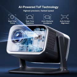 Aurzen BOOM Mini Proyector portátil inteligente compatible con Google TV 4K con WiFi y Bluetooth