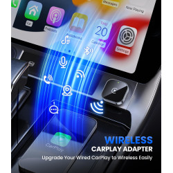 Teeran Adaptador inalámbrico CarPlay 2025 actualizado con cable CarPlay a inalámbrico
