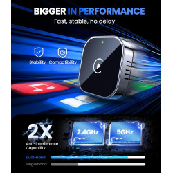 Teeran Adaptador inalámbrico CarPlay 2025 actualizado con cable CarPlay a inalámbrico