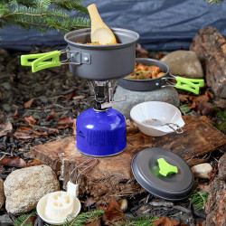 MalloMe Kit de utensilios de cocina para camping | Todo en uno de utensilos de cocina para camping