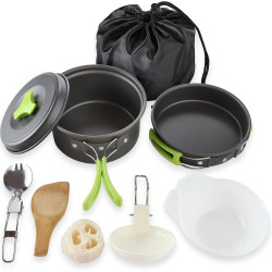 MalloMe Kit de utensilios de cocina para camping | Todo en uno de utensilos de cocina para camping