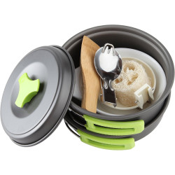 MalloMe Kit de utensilios de cocina para camping | Todo en uno de utensilos de cocina para camping