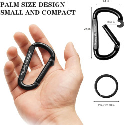 Mosquetón de 6 piezas | Con uso de gancho, clip o sujetador