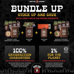 Don't Die In The Woods - Poncho de emergencia de lluvia y calor | Poncho impermeable y calido de emergencia