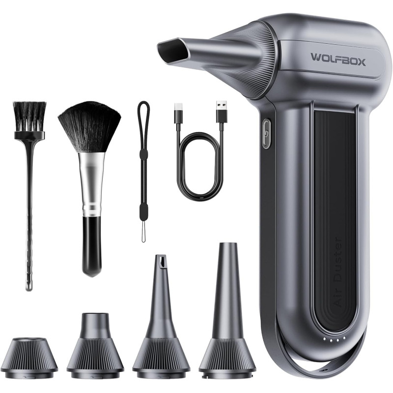 WOLFBOX MF100 - Plumero de aire eléctrico de 150000 RPM Super Power inalámbrico