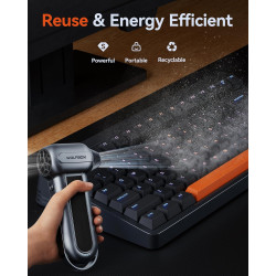 WOLFBOX MF100 - Plumero de aire eléctrico de 150000 RPM Super Power inalámbrico