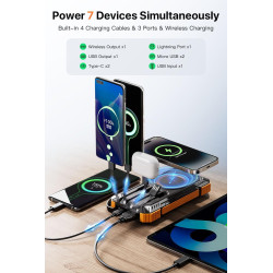 Power Bank 49800mAh Cargador solar inalámbrico | Con carga solar y varios puertos