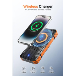 Power Bank 49800mAh Cargador solar inalámbrico | Con carga solar y varios puertos