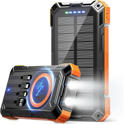 Power Bank 49800mAh Cargador solar inalámbrico | Con carga solar y varios puertos