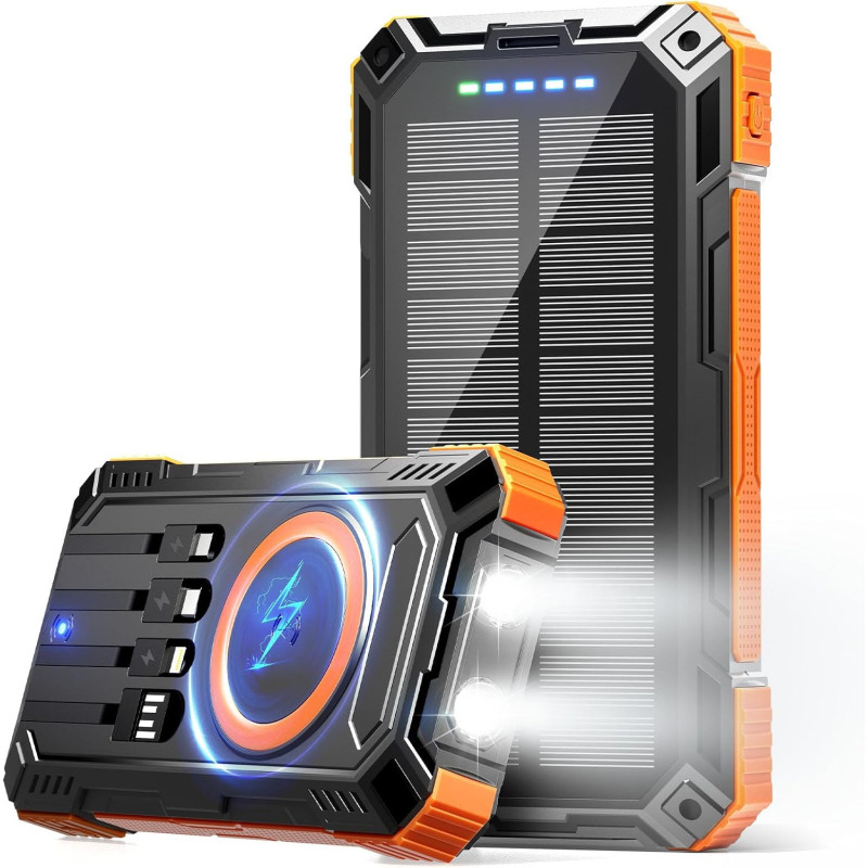 Power Bank 49800mAh Cargador solar inalámbrico | Con carga solar y varios puertos