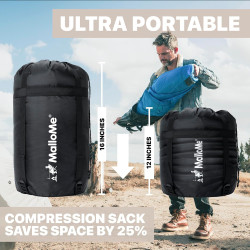 MalloMe Sacos de dormir para adultos | Saco calido y suave para camping o viajes