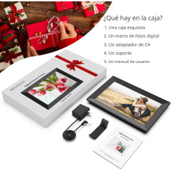 BIGASUO Marco de fotos digital WiFi de 10.1 pulgadas