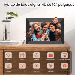 BIGASUO Marco de fotos digital WiFi de 10.1 pulgadas