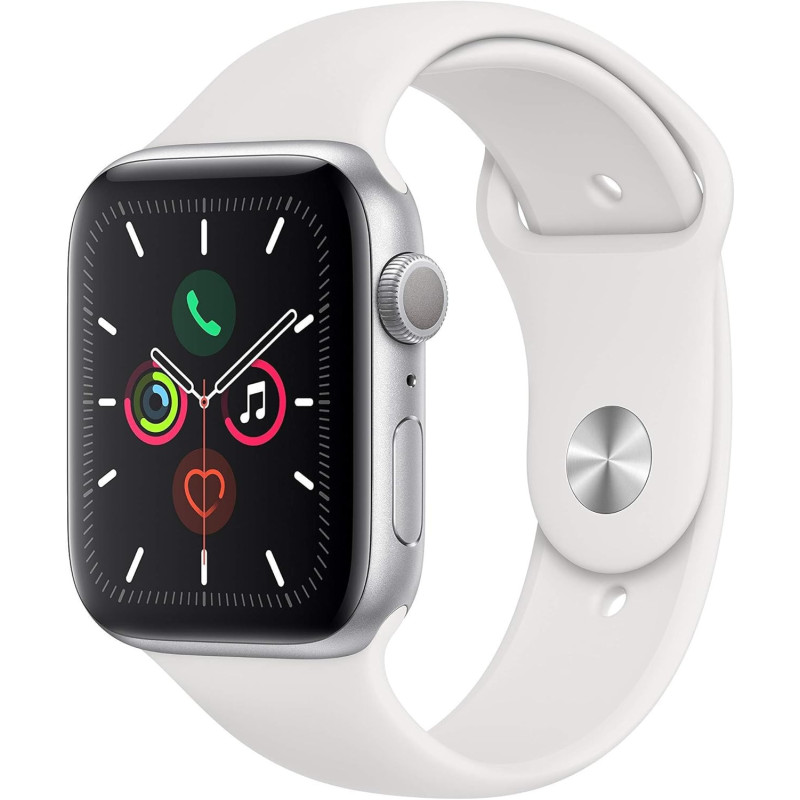 Apple Watch Series 5 GPS (renovado), 44mm, Caja de aluminio plateado.