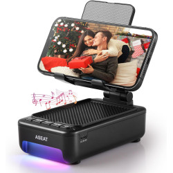 Soporte para teléfono celular con altavoz Bluetooth y luz LED que cambia de color