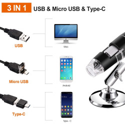 Microscopio digital USB 40X a 1000X