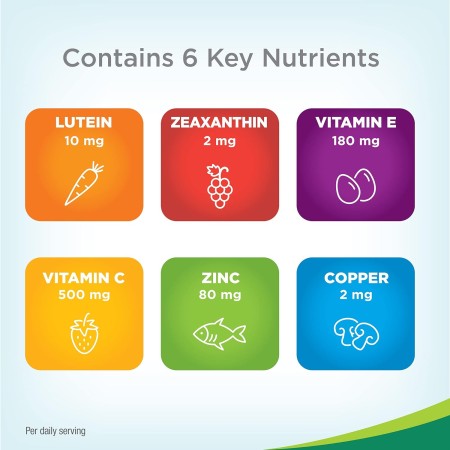 PreserVision AREDS 2 - Suplemento vitamínico y mineral para los ojos, contiene luteína, vitamina C, zeaxantina, zinc y vitamina