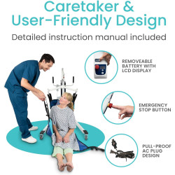 Vive Elevador eléctrico de pacientes para el hogar - Dispositivo de asistencia de transferencia - Ayuda de transporte médico