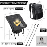 Alocs Sillas de camping 3 en 1 | Mochila, silla y palo de senderismo 3 en 1
