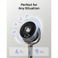 Dreo - Ventilador de pie oscilante de 120°, silencioso