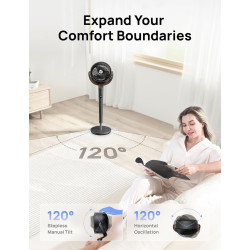 Dreo - Ventilador de pie oscilante de 120°, silencioso