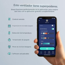 SNOOZ Breez - Ventilador de mesa inteligente 2 en 1 para dormitorio y máquina de ruido blanco