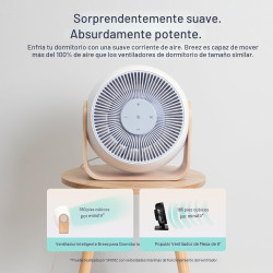 SNOOZ Breez - Ventilador de mesa inteligente 2 en 1 para dormitorio y máquina de ruido blanco