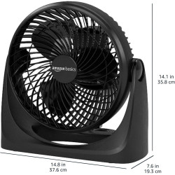 Amazon Basics - Ventilador de escritorio, cabezal de inclinación de 90 grados