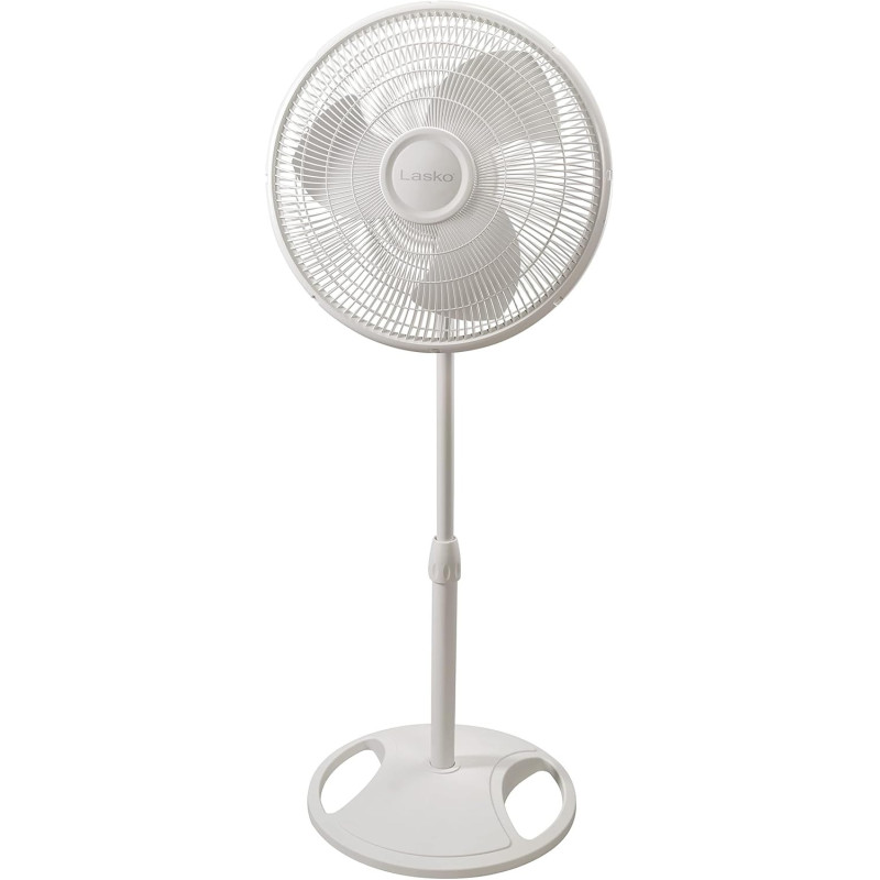 Lasko 2520 Ventilador oscilante de soporte, blanco de 16 pulgadas
