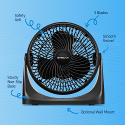 Ventilador turbo portátil de circulación de aire de 7 pulgadas