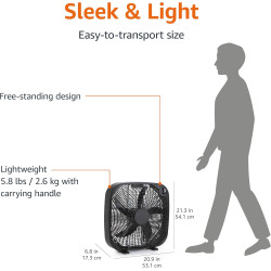 Amazon Basics Ventilador de caja de 3 velocidades