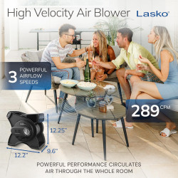 Lasko U12104 - Ventilador soplador de 12 pulgadas para usar en el lugar de trabajo o en casa