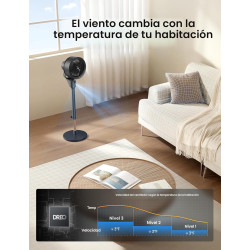 Dreo Ventilador para dormitorio, ventilador oscilante de 80 grados