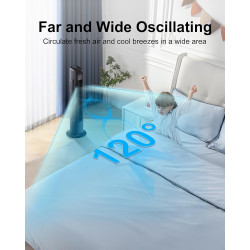 Uthfy Ventilador de torre oscilante con control remoto