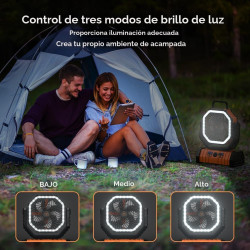 Ventilador de camping – Ventilador de batería de 20000 mAh recargable con linterna LED