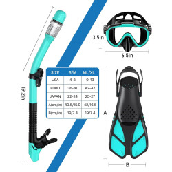 Equipo de esnórquel para adultos | Kit de esnorquel completo
