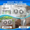 Comfort Zone Ventilador de ventana doble de 9 pulgadas con control de flujo de aire reversible